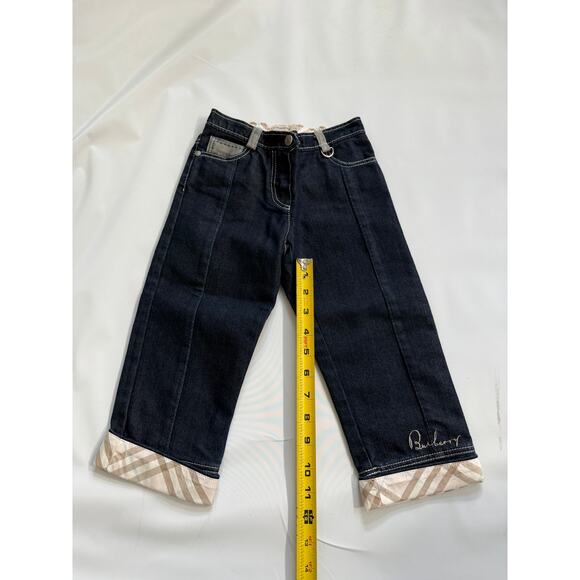 Burberry Kids Cuff Straight Denim Jeans Girls 3Y Vintage Luxury Old Money Blue - Picture 5 of 16